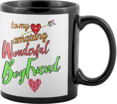 

SKY TRENDS World's Best Gifts For Valentine Girlfriend Boyfriend Friend Husband Wife Anniversary & Birthday Design Code 062 Ceramic Mug(325 ml), Black