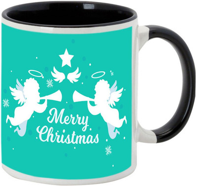 

AllUPrints Merry Christmas My Lovely Friends Ceramic Mug(325 ml), Black