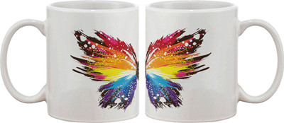

Artifa Colourful Butterfly Porcelain, Ceramic Mug(350 ml), Multicolor