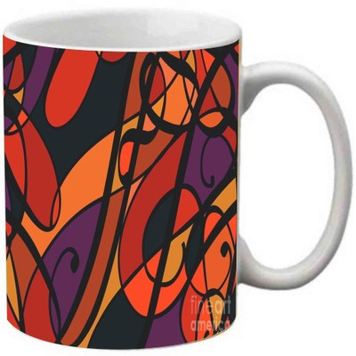 Maison N Mode Abstract Design Coffee Ceramic Mug(330 ml), Multicolor