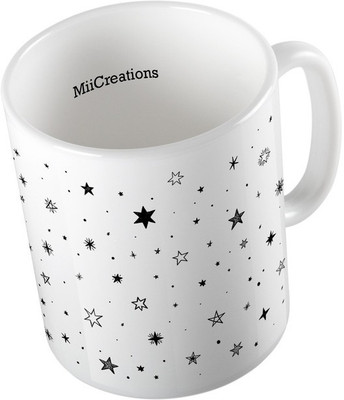 

MiiCreations Printed ,Star Pattern Ceramic Mug(325 ml), Multicolor