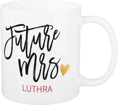 

Exoctic Silver Future Mrs.Luthra Ceramic Mug(325 ml), Black;red