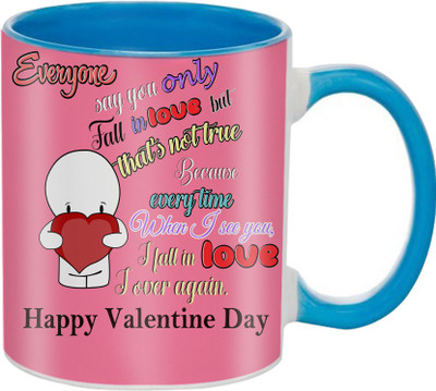 

SKY TRENDS Beautiful Special and Best Happy Valentine Gifts for Boyfriend Girlfriend Fiance Wife Husband Friends Birthday Anniversary024 Ceramic Mug(325 ml), Blue