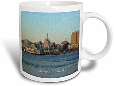 

3dRose Davenport Skyline in Canvas Ceramic, 15 oz, White Ceramic Mug(60 ml), Multicolor