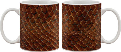 

Artifa Snake Skin Print Porcelain, Ceramic Mug(350 ml), Multicolor