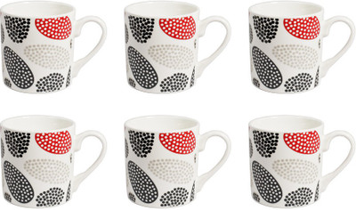 

La Platina Lp-A-201-CoffeeMugSet Bone China, Porcelain Mug(130 ml, Pack of 6), Multicolor
