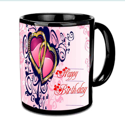 

Raj Laxmi Super Heart Design Happy B'day Black ceramic Ceramic Mug(3.5 ml)