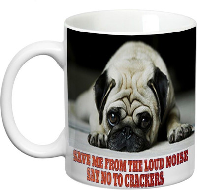 

Prithish Say No To Crackers Design 3 Ceramic Mug(330 ml), Multicolor