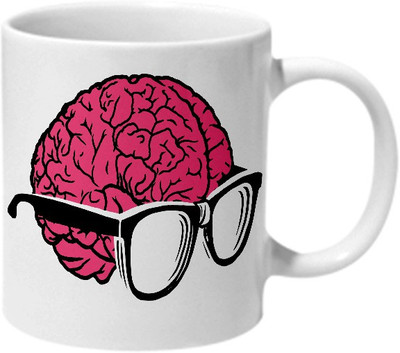 

Mooch Wale Brainy Ceramic Mug(325 ml), Multicolor