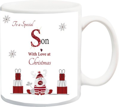 

ME&YOU Gift For family/Relative/friend;to a special Son with love at christmas printed Ceramic Mug(325 ml), Multicolor