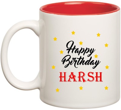 43% OFF on HuppmeGift Happy Birthday Harsh Inner Red Ceramic (350ml)  Ceramic Coffee Mug(350 ml) on Flipkart 
