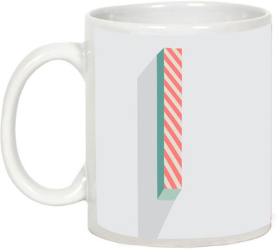 

AllUPrints Retro Design Alphabet Letters "I" Ceramic Mug(325 ml), White