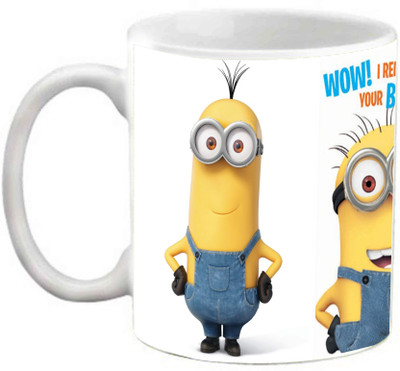 EFW Happy Birthday Wow I Remembered Your Birthday Minion Coffee Ceramic Mug(325 ml), White