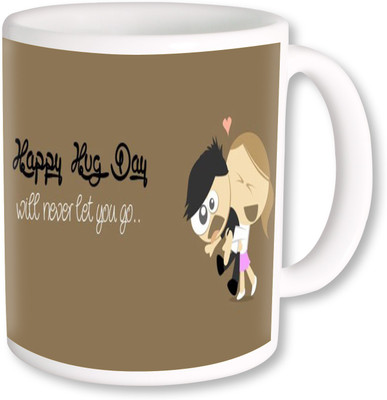 

PhotogiftsIndia Happy Hug Day 01 Ceramic Mug(325 ml), Multicolor