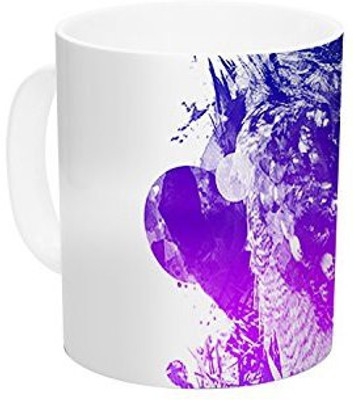 

Kess InHouse InHouse Frederic Levy-Hadida Owl Purple Ceramic Coffee, 11 oz, Multicolor Ceramic Mug(60 ml)