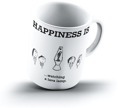 

Ucard Happiness Is1655 Bone China, Ceramic, Porcelain Mug(325 ml), Multicolor