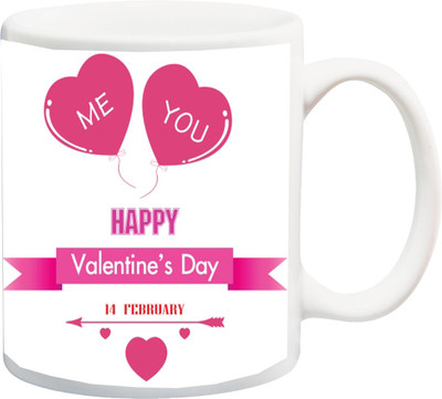 

ME&YOU Happy Rose Day;Me You Happy Valentine's Day 14 february Printed Ceramic Mug(325 ml), Multicolor