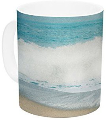 

Kess InHouse InHouse Ingrid Beddoes Ocean Blues Wave Ceramic Coffee, 11 oz, Multicolor Ceramic Mug(60 ml)
