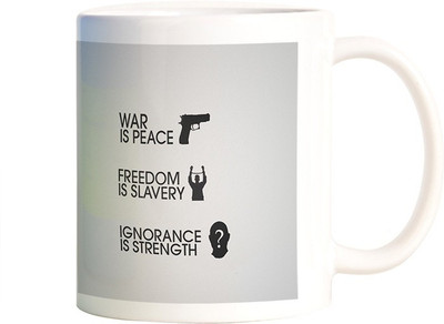 

Rangeele Inkers War Freedom Ignorance Ceramic Mug(300 ml), Multicolor