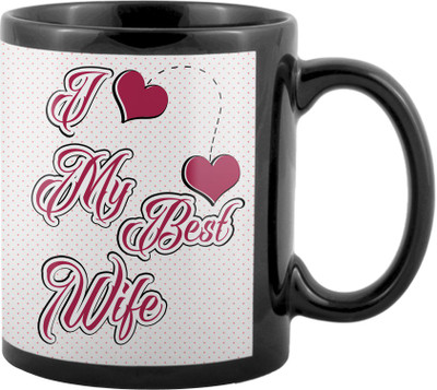 

SKY TRENDS World's Best Gifts For Valentine Girlfriend Boyfriend Friend Husband Wife Anniversary & Birthday Design Code 087 Ceramic Mug(325 ml), Black