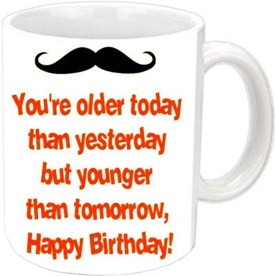 

Jiya Creation1 elder brother b'day white mug Ceramic Mug(350 ml)