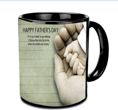 

Raj Laxmi Beautiful Design Fathers Day Wishes Multicolor Ceramic Mug(3.5 ml), Black