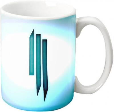 

Maison N Mode Three Line Coffee Ceramic Mug(330 ml), Multicolor