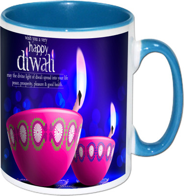 

Heyworlds happy diwali gifts 54 Ceramic Mug(325 ml), Multicolor