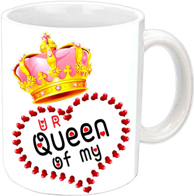 

Raj Laxmi queen of heart valentine white Ceramic Mug(354 ml)