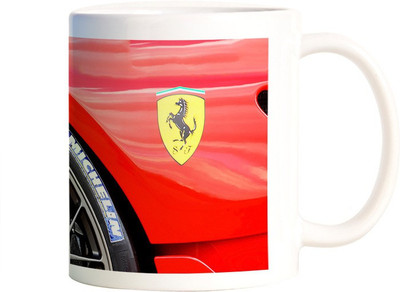 

Rangeele Inkers Ferrari Car Wheels Ceramic Mug(300 ml), Multicolor