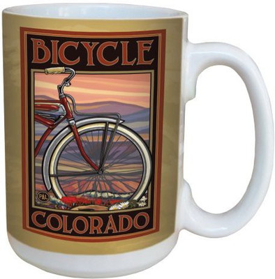 

Tree-Free Greetings Greetings 79352 Colorado Bicycle by Paul A. Lanquist Ceramic with Full-Sized Handle, 15-Ounce, Multicolored Ceramic Mug(60 ml), Multicolor