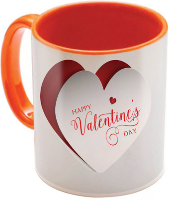 

SKY TRENDS Valentine Gift for Girlfriend Love Printed I Love U Forever Perfect for Her Him Wife Fiance Anniversary And Birthday STGD136 Ceramic Mug(325 ml), Orange
