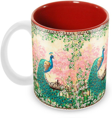 

Tuelip SK_Gp-IC-FloralPeacock Ceramic Mug(350 ml), Multicolor