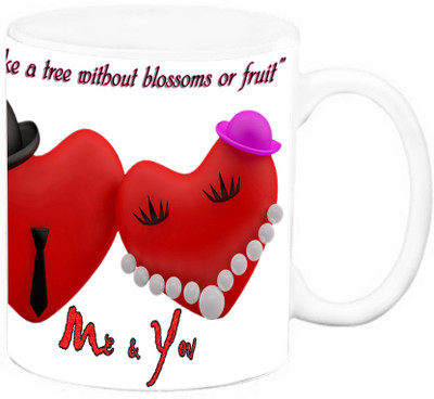 

EFW VALENTINE DAY - “life without love is like a tree without blossoms or fruit” Ceramic Mug(325 ml), Multicolor