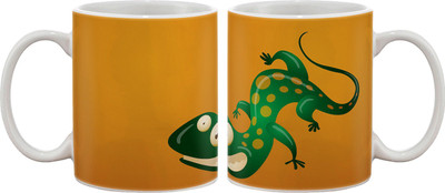 

Artifa Funny Lizard Cartoon Porcelain, Ceramic Mug(350 ml), Multicolor