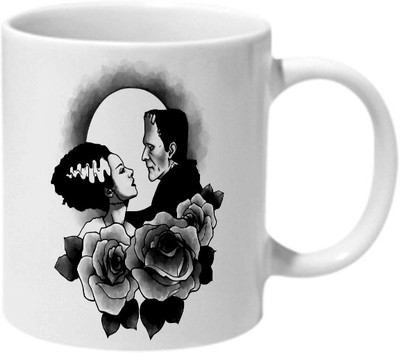 

Mooch Wale Frankenstein Love Style Ceramic Mug(325 ml), Multicolor