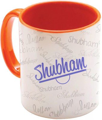 

SKY TRENDS Shubham Birthday Gift Orange Coffee 350 ML Ceramic Mug(350 ml), Multicolor