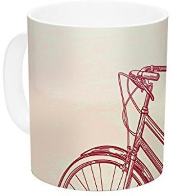 

Kess InHouse InHouse Sam Posnick Bicycle Ceramic Coffee, 11 oz, Multicolor Ceramic Mug(60 ml)