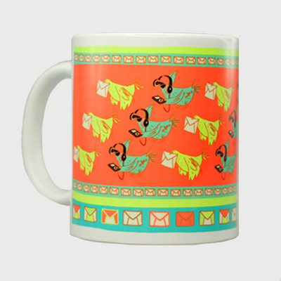 

Chumbak Pigeons Ceramic Mug(300 ml), Multicolor
