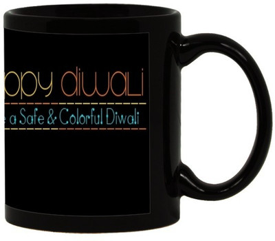 

Lolprint 125 Diwali Gift Black Ceramic Mug(325 ml)