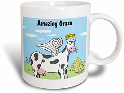 

3dRose Cow Angel Ceramic, 15 oz, White Ceramic Mug(60 ml), Multicolor