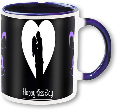 

PhotogiftsIndia Happy Kiss Day 03.Jpg Ceramic Mug(325 ml), Multicolor