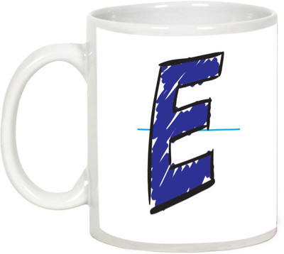 

AllUPrints Colorful Handwritten Alphabet Letters "E" Ceramic Mug(325 ml), White