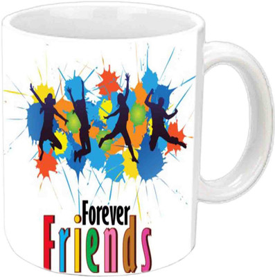 

Raj Laxmi Colorful Friendship White Ceramic Ceramic Mug(3.5 ml)