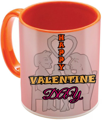 

SKY TRENDS Valentine Gift for Girlfriend Love Printed I Love U Forever Perfect for Her Him Wife Fiance Anniversary And Birthday STGD088 Ceramic Mug(325 ml), Orange