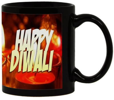 

Lolprint 76 Diwali Gift Black Ceramic Mug(325 ml)
