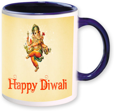 

Heyworlds happy diwali gifts 13 Ceramic Mug(325 ml), Multicolor