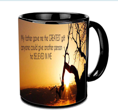 

Raj Laxmi Thankful Lines About Dad Multicolor Ceramic Mug(3.5 ml), Black