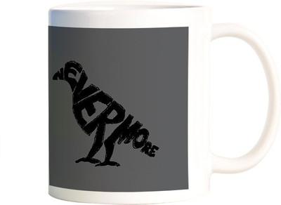 

Rangeele Inkers Nevermore raven Ceramic Mug(300 ml), Multicolor