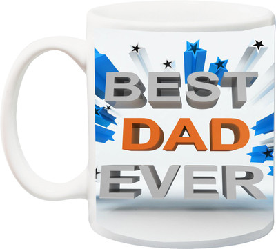 

ME&YOU Gift for father/Daddy;Best Dad Ever Color HD And 3D printed Ceramic Mug(325 ml), Multicolor